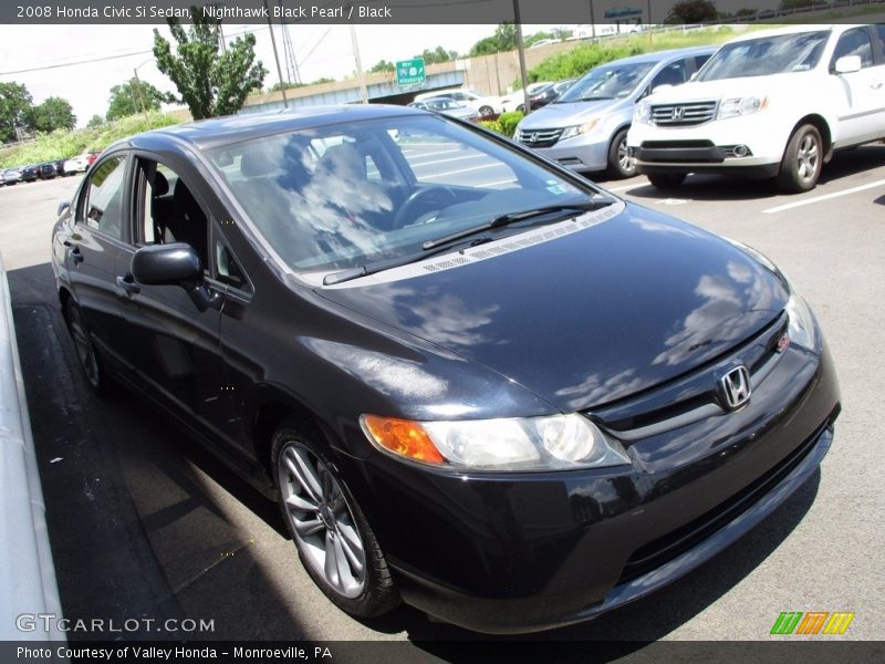 Nighthawk Black Pearl / Black 2008 Honda Civic Si Sedan