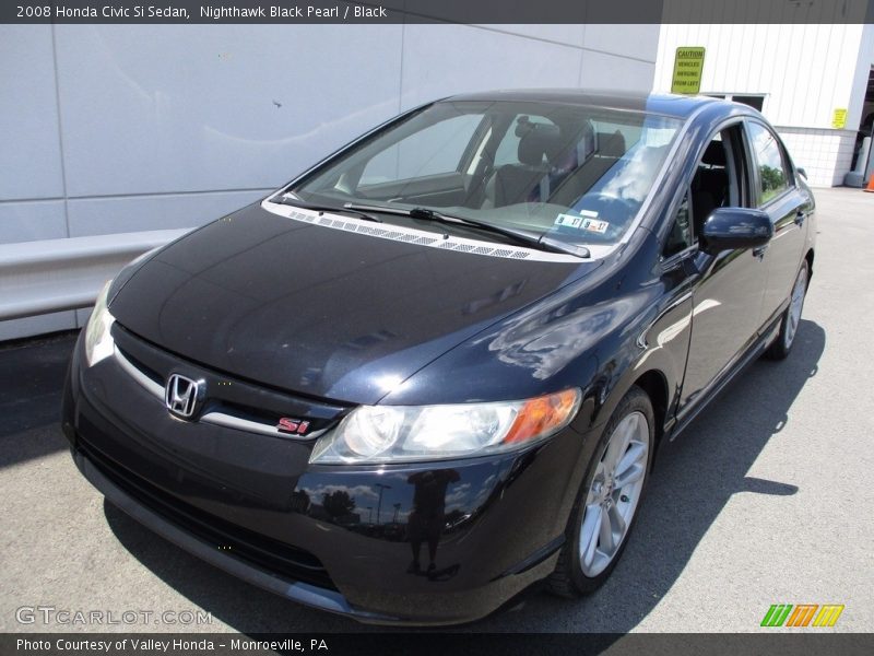 Nighthawk Black Pearl / Black 2008 Honda Civic Si Sedan