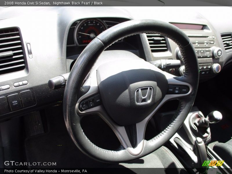 Nighthawk Black Pearl / Black 2008 Honda Civic Si Sedan