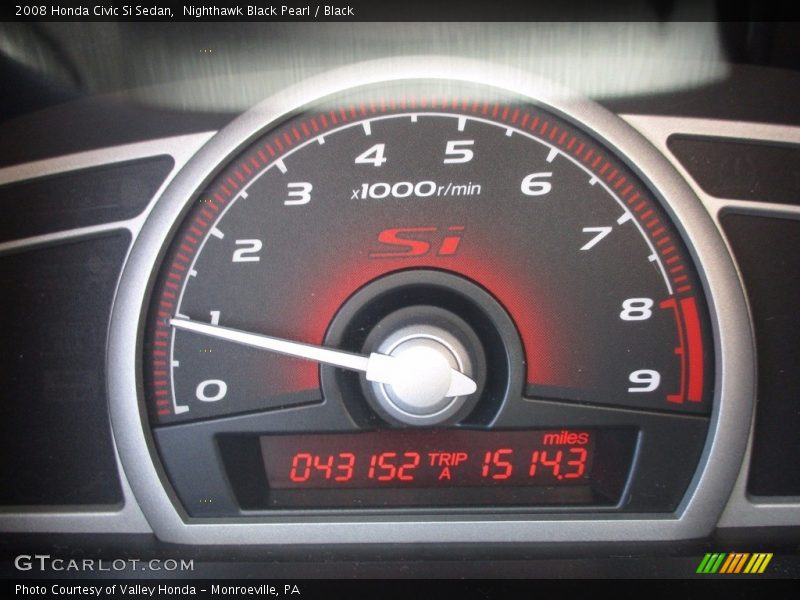 Nighthawk Black Pearl / Black 2008 Honda Civic Si Sedan