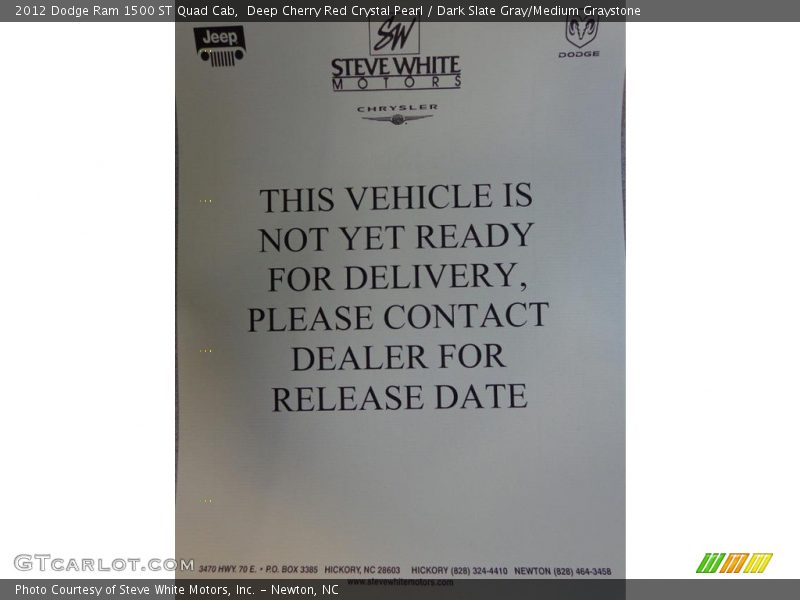 Deep Cherry Red Crystal Pearl / Dark Slate Gray/Medium Graystone 2012 Dodge Ram 1500 ST Quad Cab