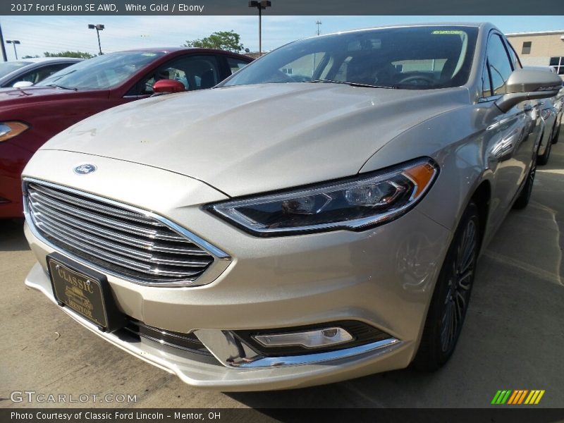 White Gold / Ebony 2017 Ford Fusion SE AWD