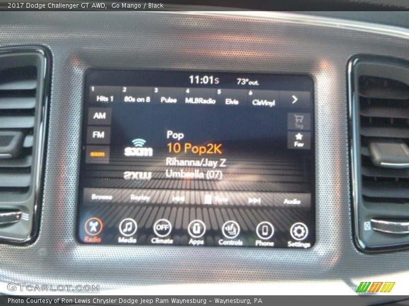 Go Mango / Black 2017 Dodge Challenger GT AWD