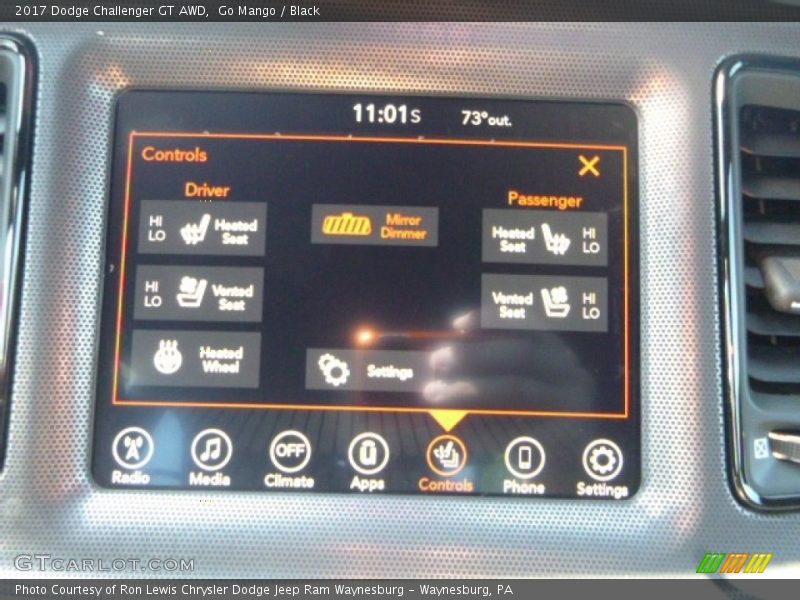 Go Mango / Black 2017 Dodge Challenger GT AWD