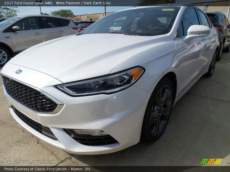 White Platinum / Dark Earth Grey 2017 Ford Fusion Sport AWD