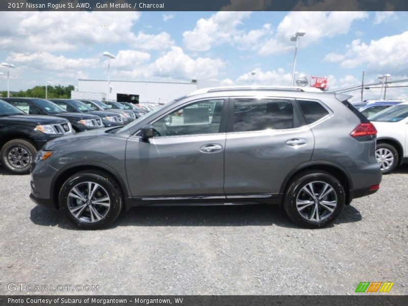 Gun Metallic / Charcoal 2017 Nissan Rogue SL AWD