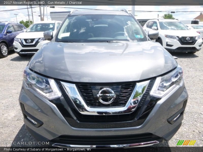 Gun Metallic / Charcoal 2017 Nissan Rogue SL AWD