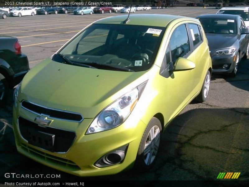 Jalapeno (Green) / Green/Green 2013 Chevrolet Spark LT
