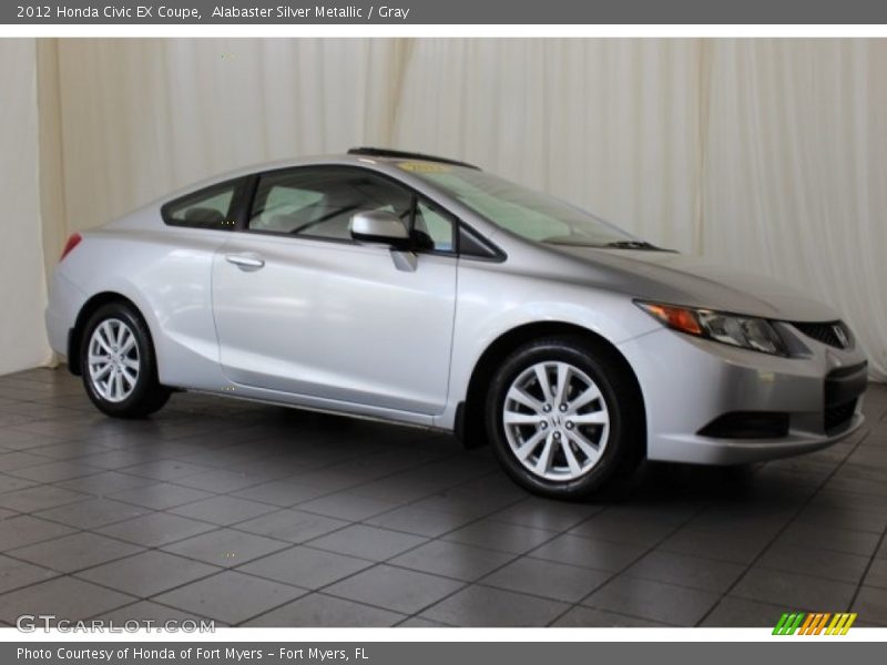 Alabaster Silver Metallic / Gray 2012 Honda Civic EX Coupe