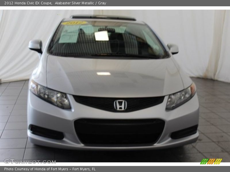 Alabaster Silver Metallic / Gray 2012 Honda Civic EX Coupe