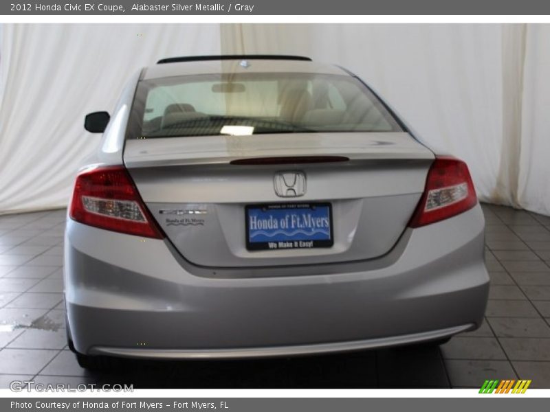 Alabaster Silver Metallic / Gray 2012 Honda Civic EX Coupe