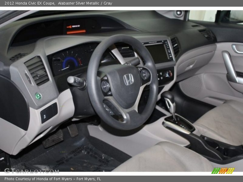 Alabaster Silver Metallic / Gray 2012 Honda Civic EX Coupe