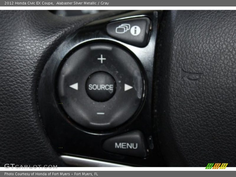 Alabaster Silver Metallic / Gray 2012 Honda Civic EX Coupe