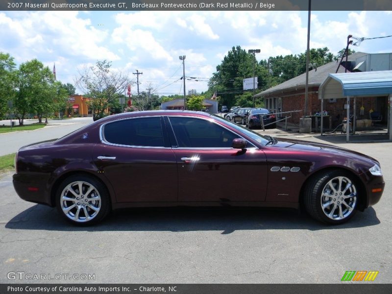 Bordeaux Pontevecchio (Dark Red Metallic) / Beige 2007 Maserati Quattroporte Executive GT