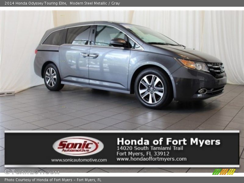 Modern Steel Metallic / Gray 2014 Honda Odyssey Touring Elite