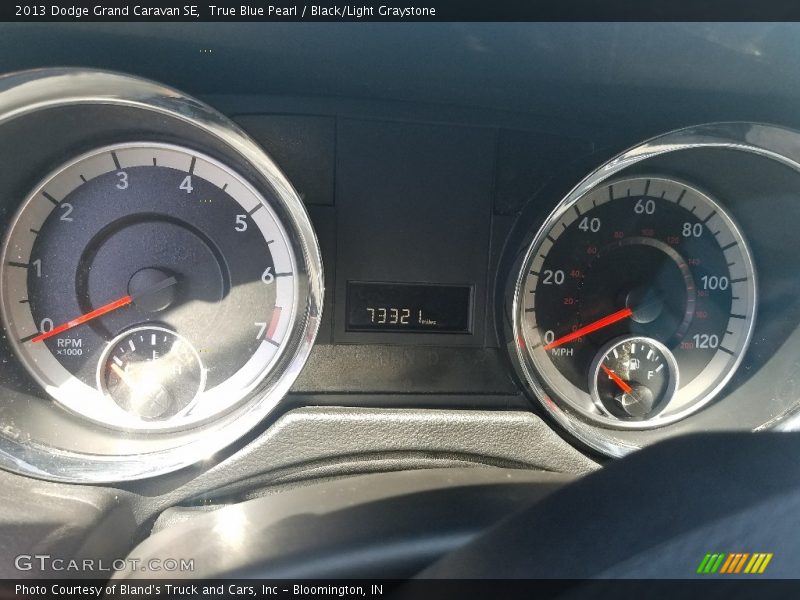 True Blue Pearl / Black/Light Graystone 2013 Dodge Grand Caravan SE