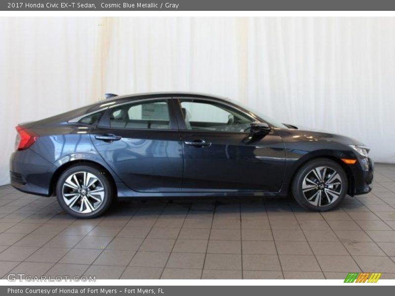Cosmic Blue Metallic / Gray 2017 Honda Civic EX-T Sedan