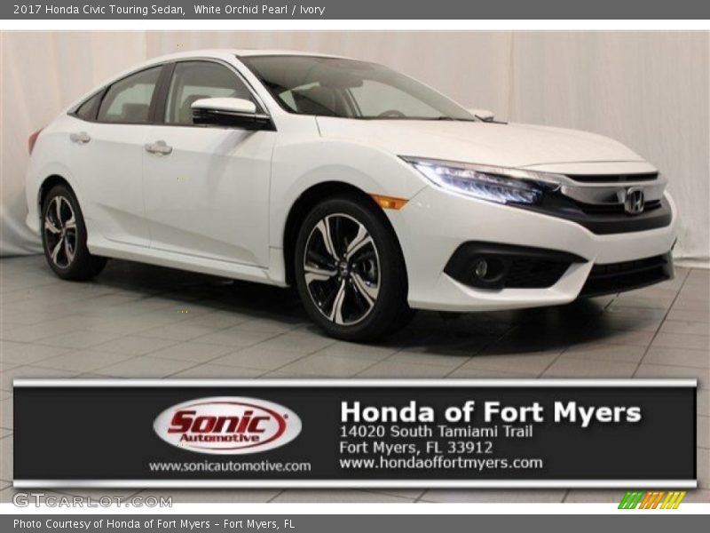 White Orchid Pearl / Ivory 2017 Honda Civic Touring Sedan