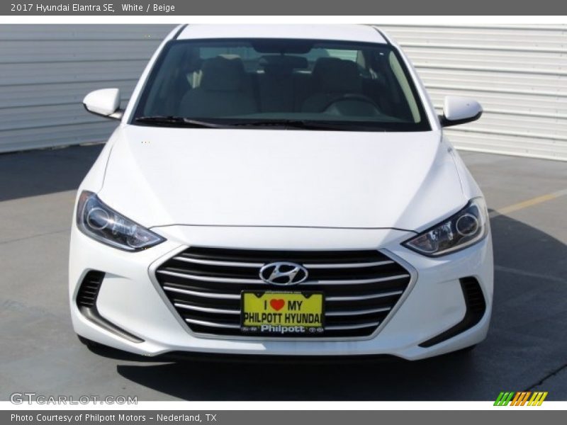 White / Beige 2017 Hyundai Elantra SE