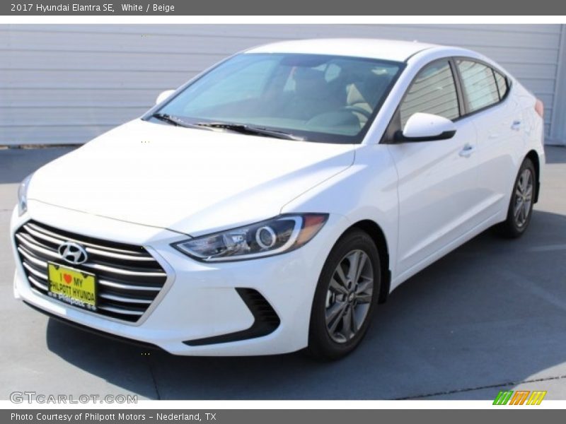 White / Beige 2017 Hyundai Elantra SE
