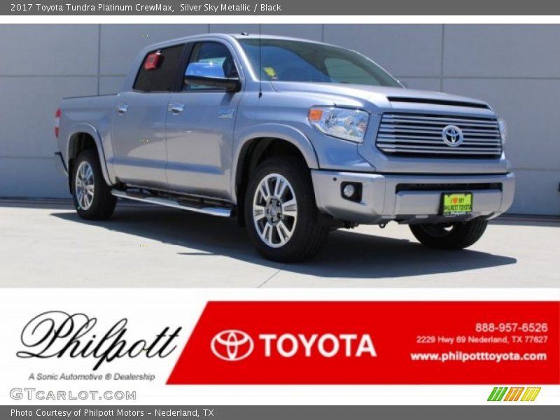 Silver Sky Metallic / Black 2017 Toyota Tundra Platinum CrewMax