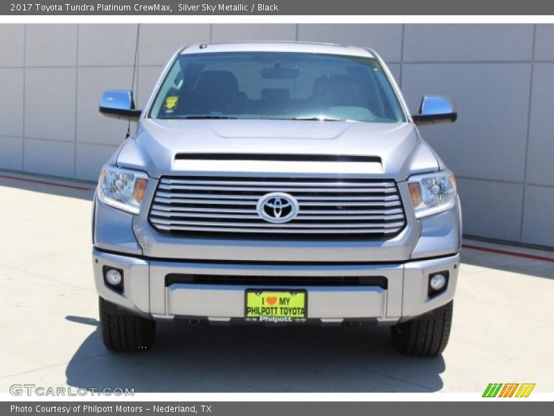 Silver Sky Metallic / Black 2017 Toyota Tundra Platinum CrewMax