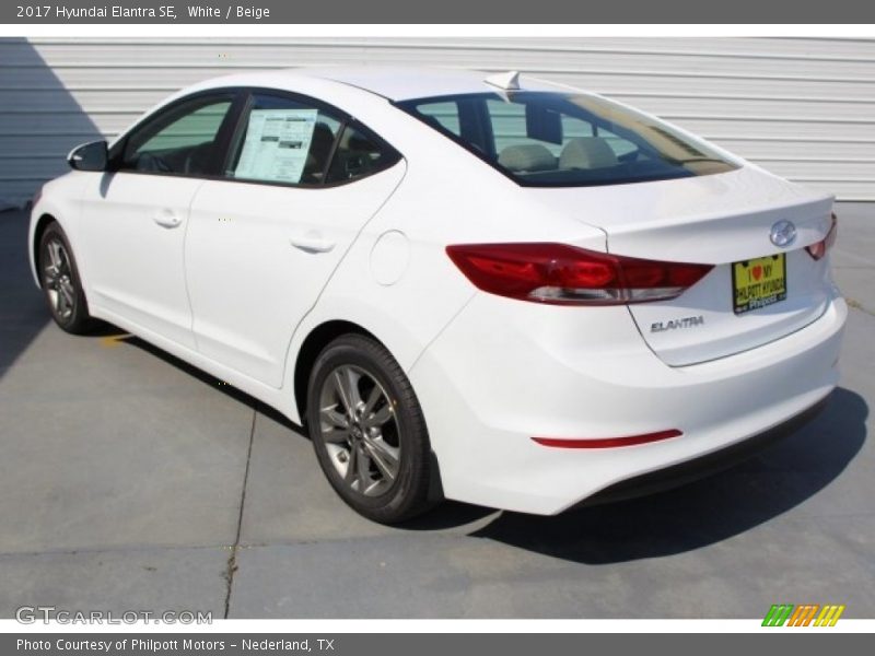White / Beige 2017 Hyundai Elantra SE