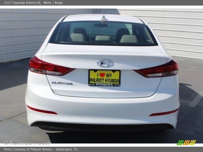 White / Beige 2017 Hyundai Elantra SE