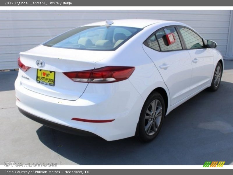 White / Beige 2017 Hyundai Elantra SE