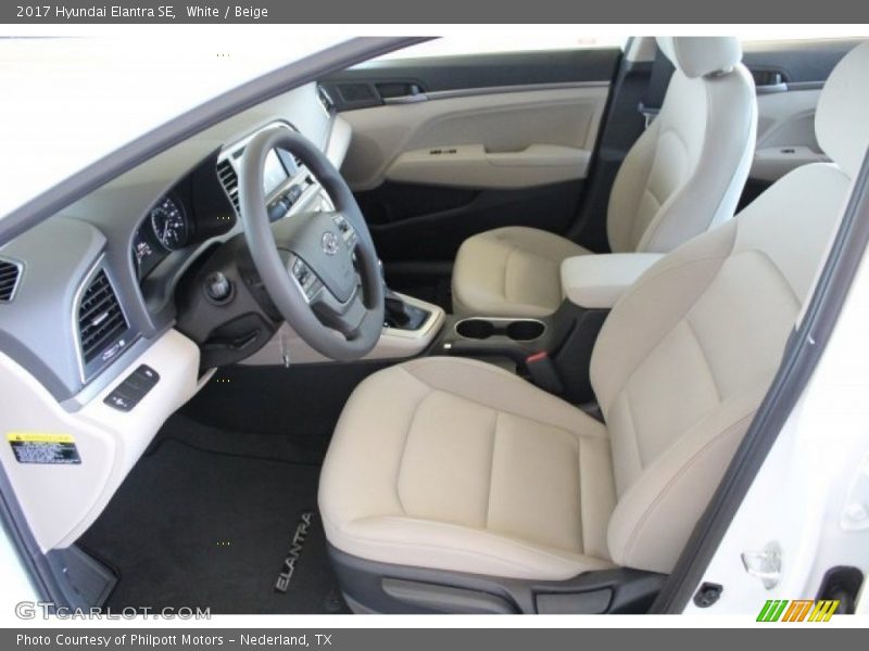 White / Beige 2017 Hyundai Elantra SE