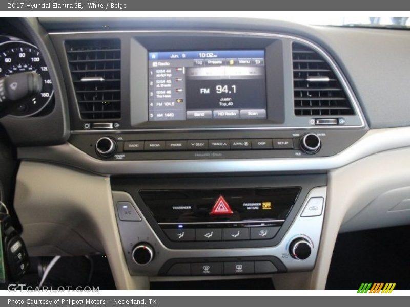White / Beige 2017 Hyundai Elantra SE