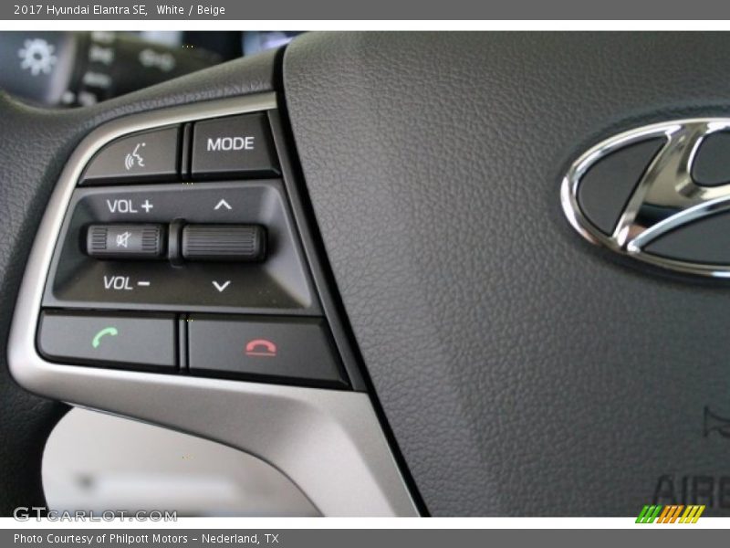 White / Beige 2017 Hyundai Elantra SE