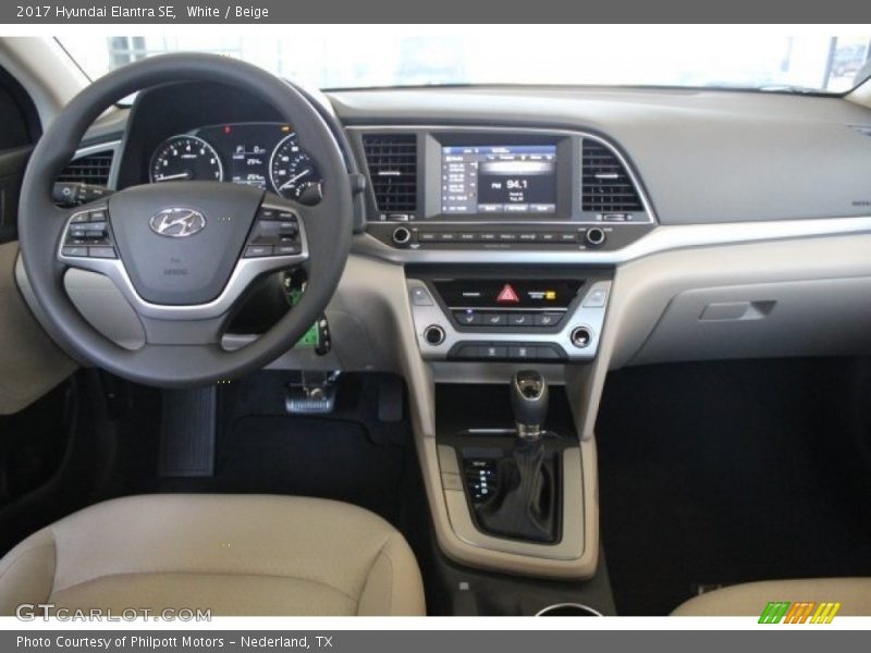 White / Beige 2017 Hyundai Elantra SE