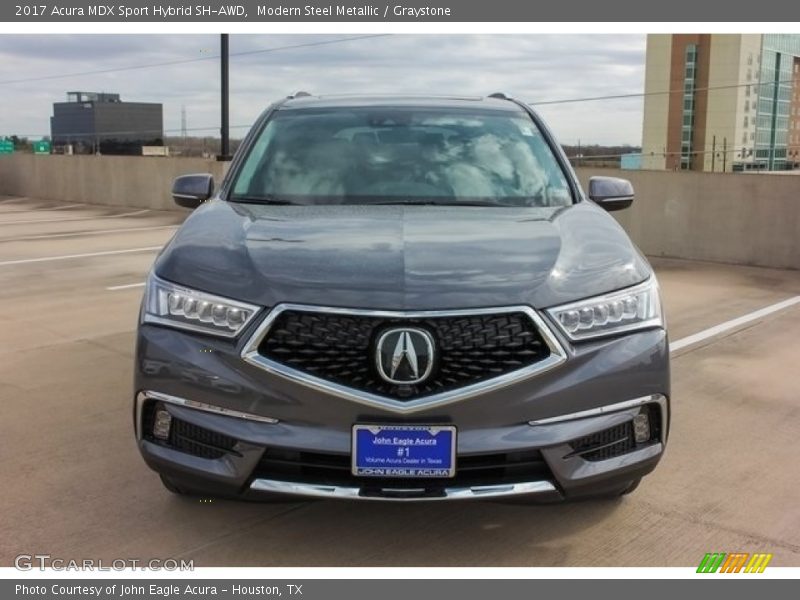 Modern Steel Metallic / Graystone 2017 Acura MDX Sport Hybrid SH-AWD