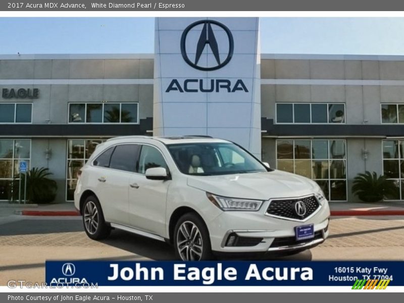 White Diamond Pearl / Espresso 2017 Acura MDX Advance