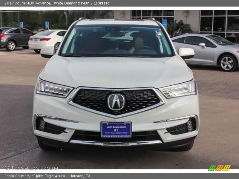 White Diamond Pearl / Espresso 2017 Acura MDX Advance