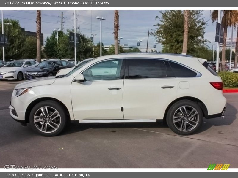 White Diamond Pearl / Espresso 2017 Acura MDX Advance