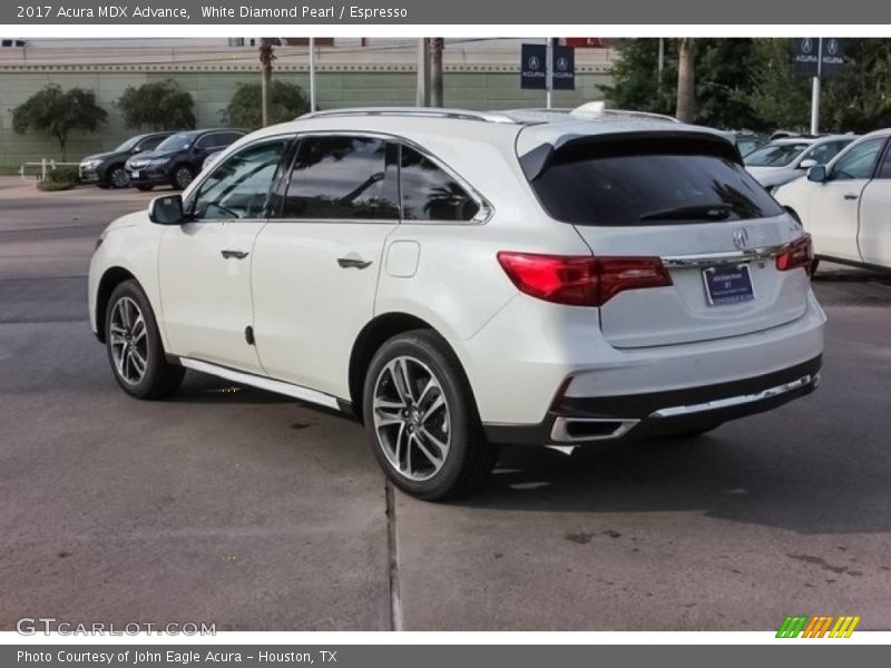 White Diamond Pearl / Espresso 2017 Acura MDX Advance