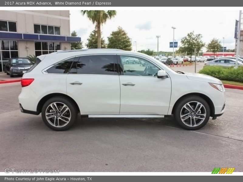 White Diamond Pearl / Espresso 2017 Acura MDX Advance