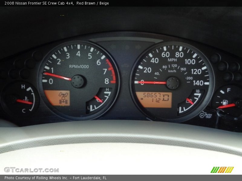 Red Brawn / Beige 2008 Nissan Frontier SE Crew Cab 4x4