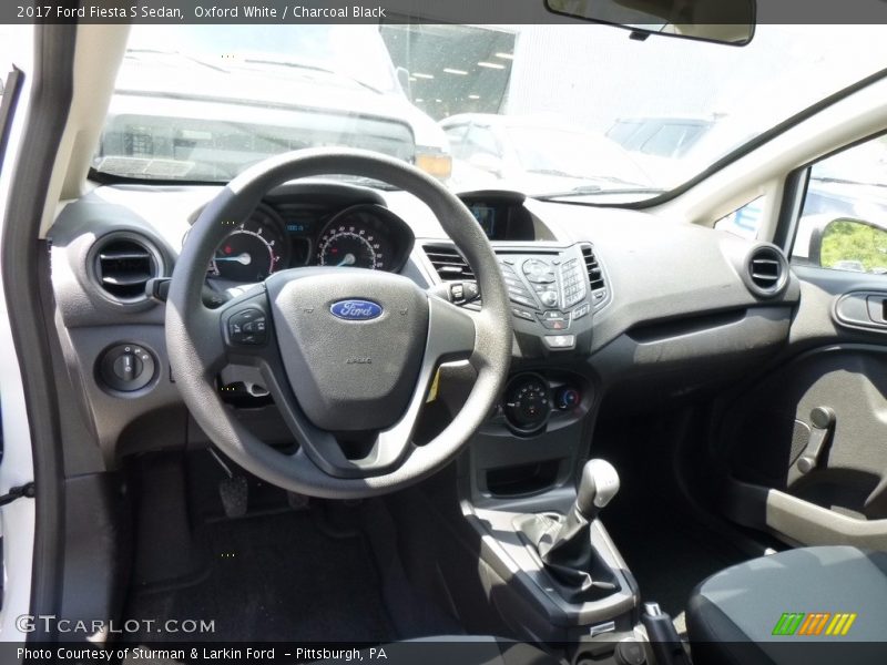 Oxford White / Charcoal Black 2017 Ford Fiesta S Sedan