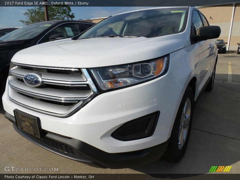 Oxford White / Ebony 2017 Ford Edge SE AWD