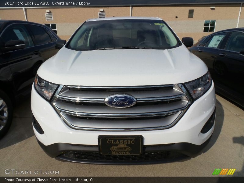 Oxford White / Ebony 2017 Ford Edge SE AWD