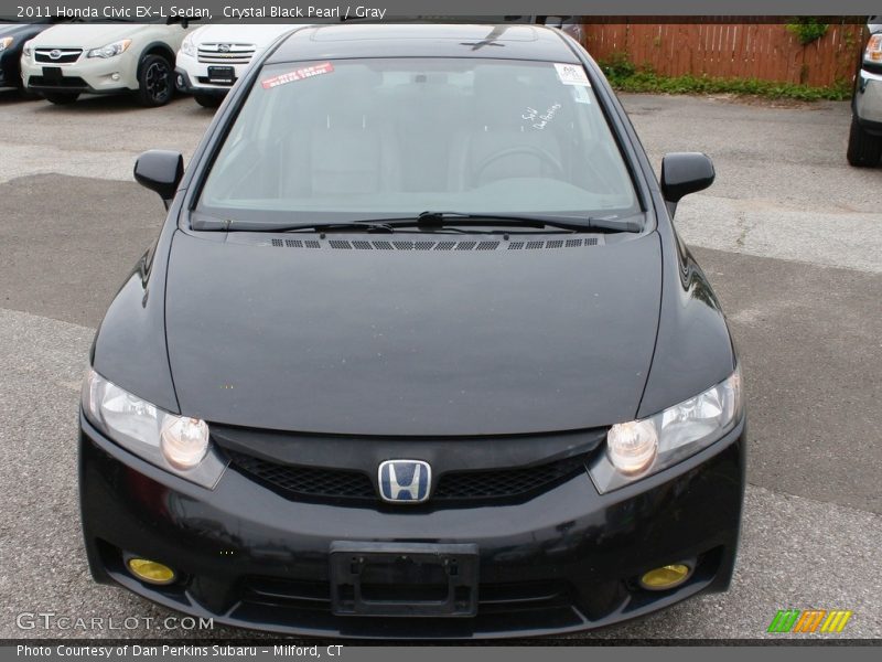 Crystal Black Pearl / Gray 2011 Honda Civic EX-L Sedan