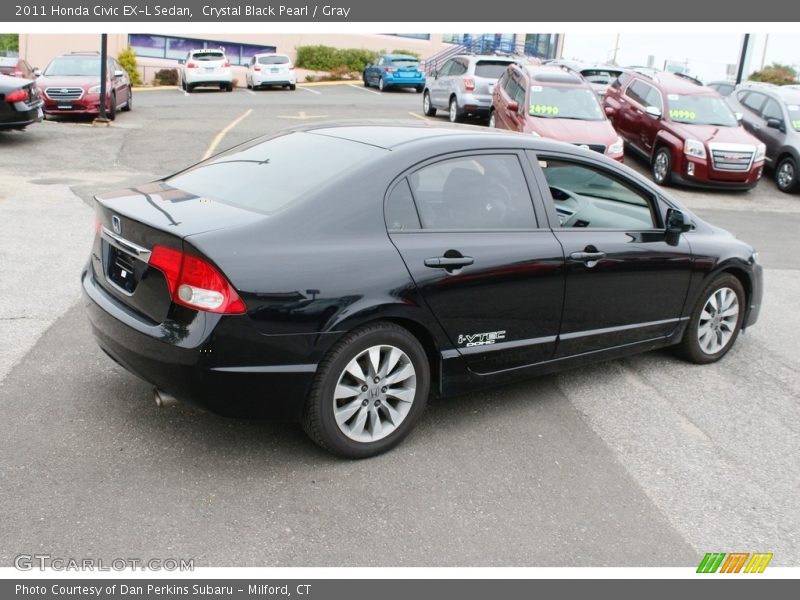 Crystal Black Pearl / Gray 2011 Honda Civic EX-L Sedan