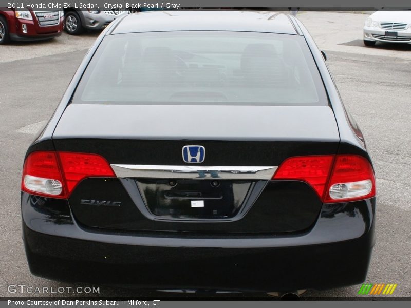 Crystal Black Pearl / Gray 2011 Honda Civic EX-L Sedan