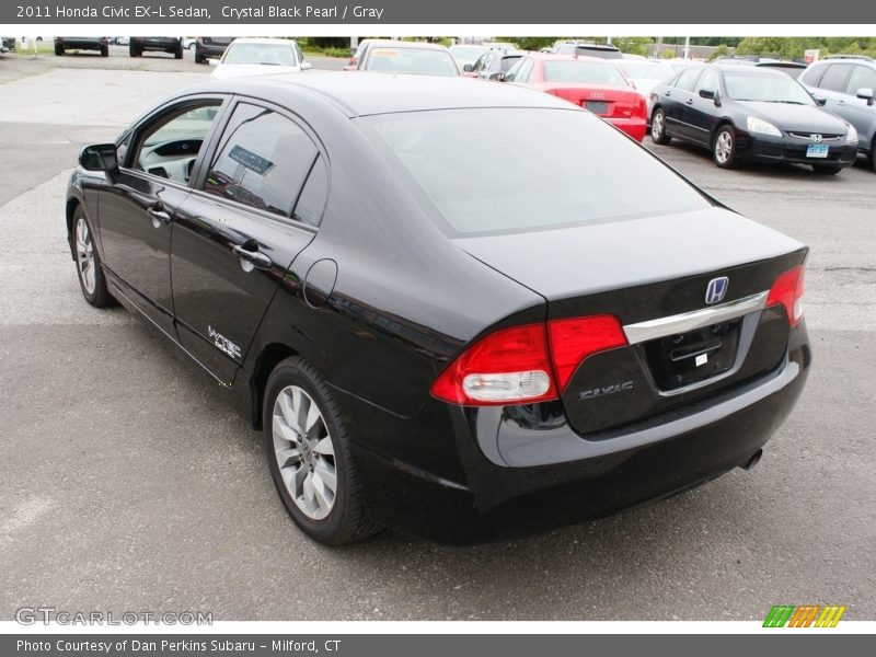 Crystal Black Pearl / Gray 2011 Honda Civic EX-L Sedan