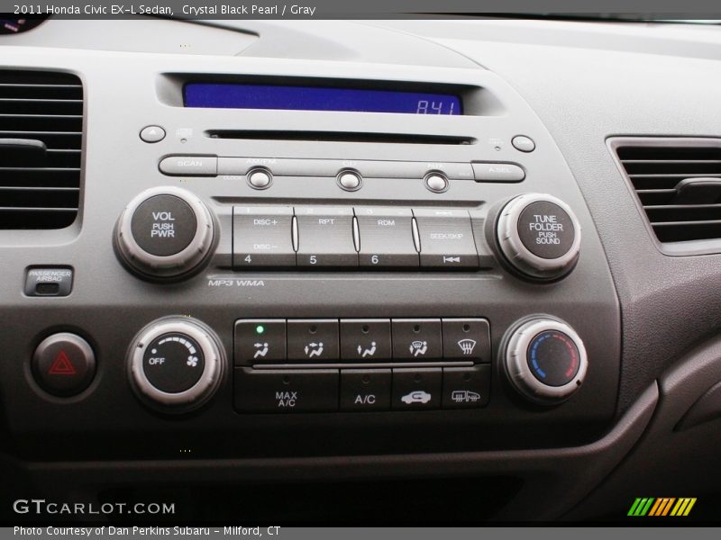 Crystal Black Pearl / Gray 2011 Honda Civic EX-L Sedan