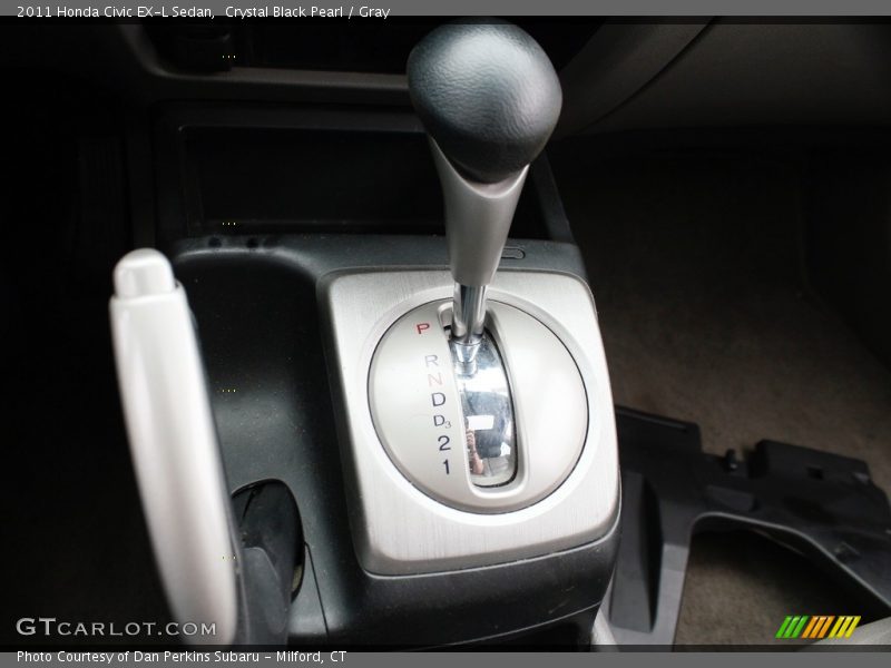 Crystal Black Pearl / Gray 2011 Honda Civic EX-L Sedan