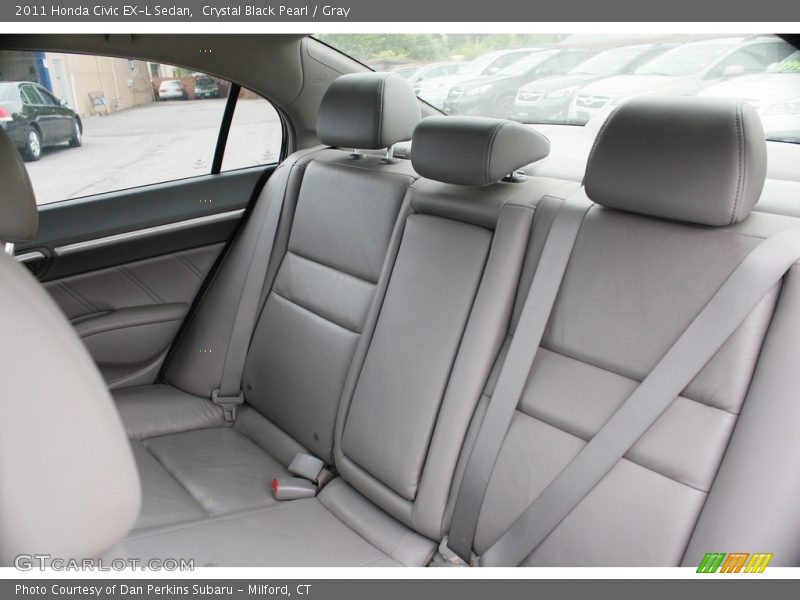 Crystal Black Pearl / Gray 2011 Honda Civic EX-L Sedan